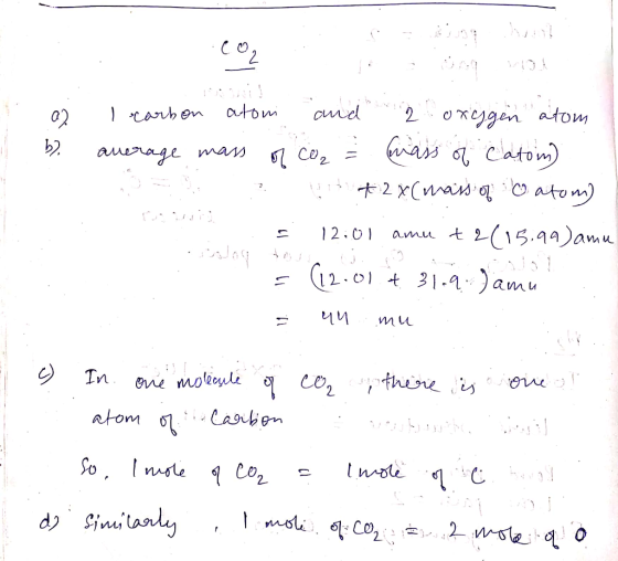 co2 2 oxegin atom atom canhen bwass a catom =ais 1 сО2 auerage mas 2 x(nan atom) amu t2(15.99)amu 12 01 12.01 t 31- amu 1 the