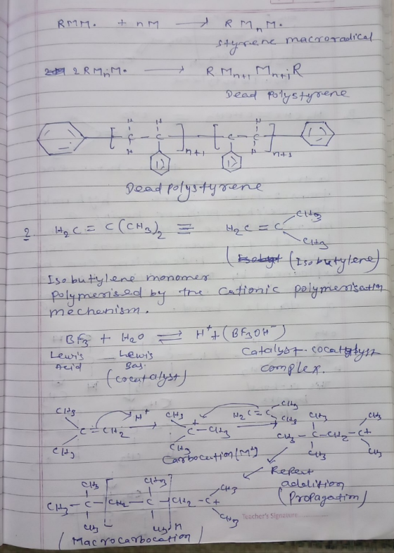RMM. + nm - RM, M. styrene macroradical 24 2R Mimo - R. Mati Mari R Dead polystyrene Dead Polystyrene cha 2. HACE C(CH3)2 = H