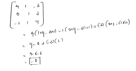 4 । -31 6 । 3 । ५) - 4(1४५ - dri) - 1 (ox५ - ४(-) ) + (3) (or| - Exn) - 4-6 + (-3)(2) 4-6-6