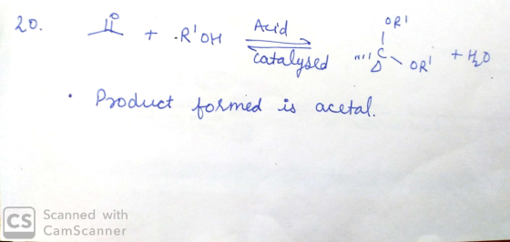 ORI Actd +RoH atalyed +HD ORI Product tormed is acetal Scanned with CS CamScanner
