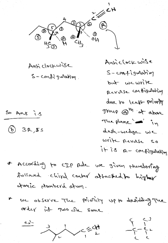 CH Auric lock wide Anticlockwise s-configuration s-configulation. but we write Reverse configulation due to least priority So