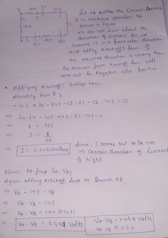 los2 3ον 24 Ω is in clockwise cisacduen a 1 142 hovon in figwe assume it n a eastrla direction And appl Kirch ofJs law. the