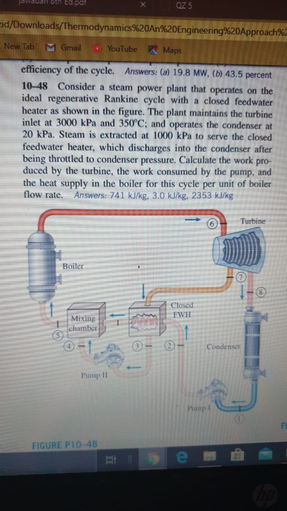 jawaban oth Ed.pat OZ 5 Fid/Downloads/Thermodynamics%20An%20Engineering%20Approach% New Tab Gmail • YouTube Maps efficiency o