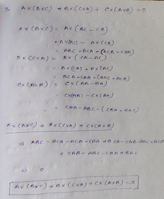 3 . Ах (в кс) - Bх (суб) + су(Ays) = 0 AX (BXC) = AX (BC-CB) = AXBO - AXCCB): ABC - Вс (А-СВ - С 09 ) К (су) = BX (CA-AC) BX