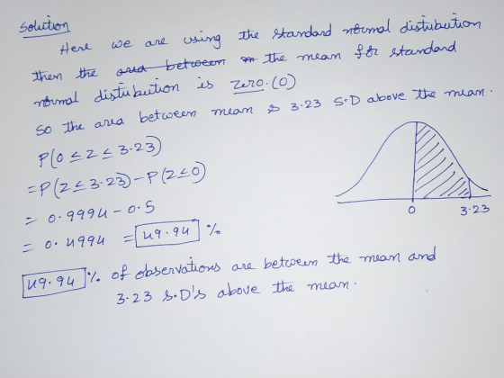 solution Here we are using the standard normal distubution then the and between the mean for standard normal distubution is z