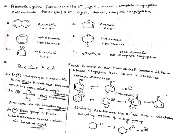7 1. Aromatic system follows (4n+2), e- cyclic, plannar, complete conjugation Anti-aromatic follow (4n) a e, cyclic, planner,