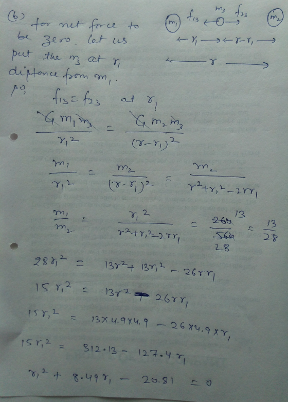 for not force to em to o tem m of 06) , be zero. Let us YK→ put the m at r. distance from m. Po fizê faz at 8 Gmim a m.mz (8-