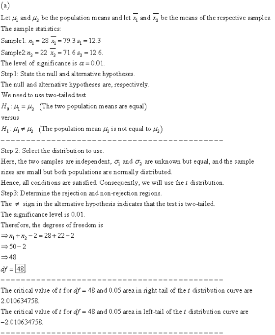 (a) Let 4 and 4 be the population means and let X, and xz be the means of the respective samples. The sample statistics Sampl