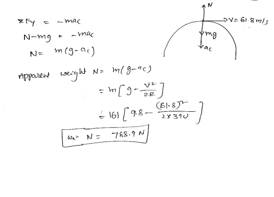 2V2 61-8 m/s -mac mg mac N-mg ac m(9-ac) N= ppavent oeg ht N= m9-c) 22 6I.8 J [9 161 2 Y 39 782.9 N N E Wa