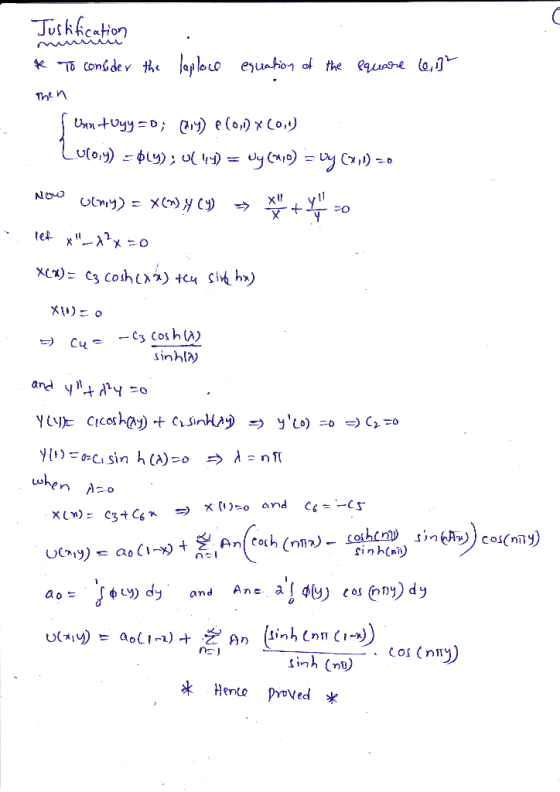 mumin Justification k. To consider the toploce equation of the equare toit Then Unntvyy=0; (14) & (0) x (0,0) Luloy) - oly);