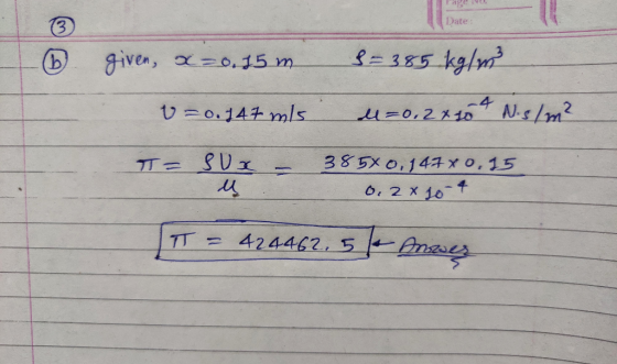 Date 6 given, x=0.55 m 1=0.547 mls 8= 385 kg/m² u=0,2x10 4 N.8 /m² T = SU x - 385x0, 147X0.15 0. 2x 10-4 el TT = 424462, 5 |