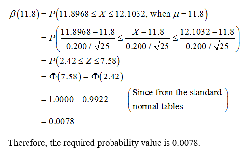 B(11.8) P(11.8968 T12.1032, when u 11.8) X 11.8 11.8968 11.8 = P 12.1032 11.8 0.200 25 0.200 /25 0.200 /25 = P(2.42 Z S7.58)