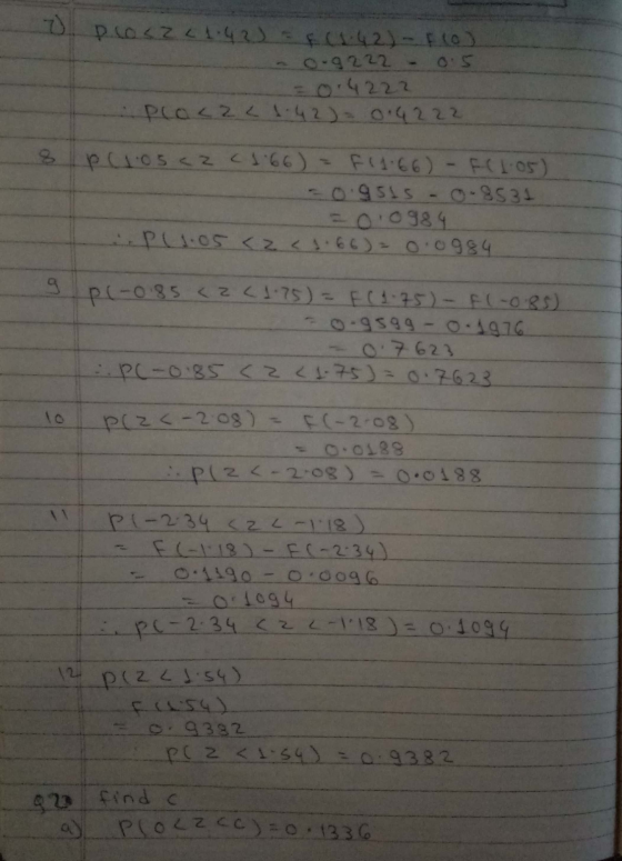 o posza 1.42) 8 (1.42) Flo) -0-9222 OS 0.4222 plocal 1.42) = 0.4222 p(1.05<a c 1.66) F11.66) F(1:05) =o.g5ls 0.8531 = 0.0984