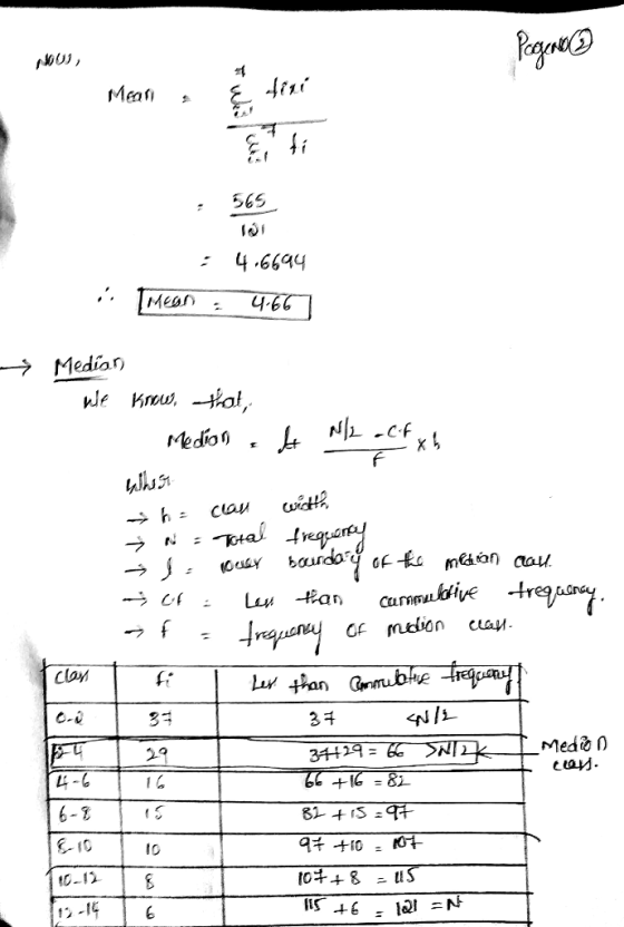 Pegemea 01 Mean tot uz • 565 : 4.6694 Mean : 4.667 → Median we know that, median ft N/a acfxh بالا و sh: cou width Ź N : Tota