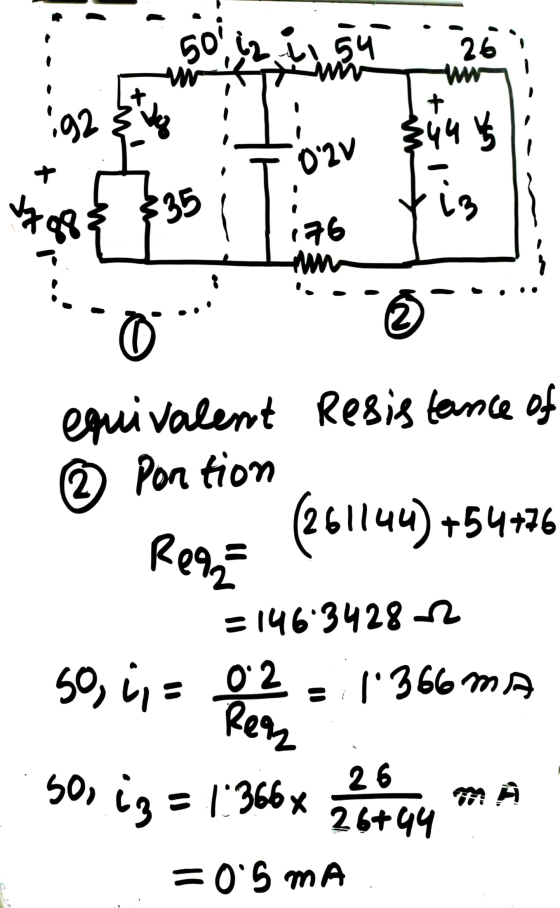 50 į2. 54 26 ww w + suu کی O2V + Fo8 $35 is 176 *5 o equivalent Resistance of 2 portion Rega (261144) +54476 =146.3428 12 So