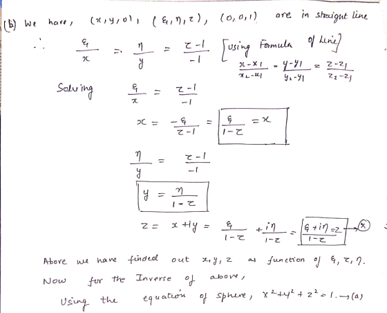 (o, o, 1) are in shuigut line て て て 1ーて で 1~乙 Abore hane deal o ut 2 Now the Inverse o aooe Us the