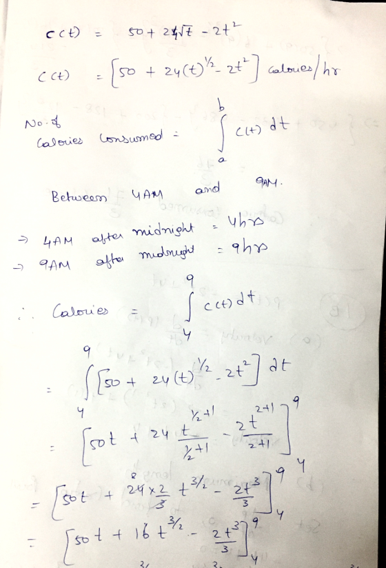 cct 50+ 2857 - 24² Cct) [ so so + 24 (t) et Caloues/hr No. of Calories Consumed - sa dt (lt) and CAM Between YAM 09 ubro aho
