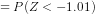 =P(Z<-1.01)
