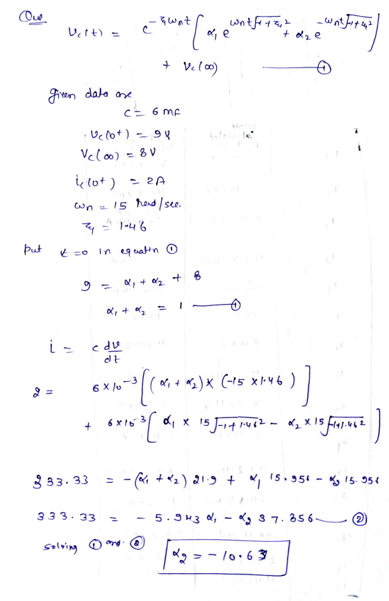 Oue wntate? x, e - Wat Fit 22 tole Ult) + Vc100 giren date are C = 6ME Vcl0+) -- 94 Veloo) . = 80 į lot) - 2A wn = 15 Rand I