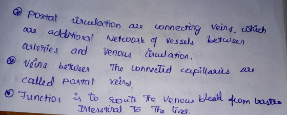 o Postal uulation are connectory veins, which are additional Networe a vessels between cateries and venous inulation. veins b
