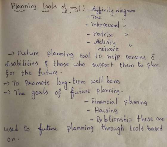 Planning tools mtAtinity digam - The - Interpersonl - natrisc Activity netuorle Future planning tool to hefp persons c disabi