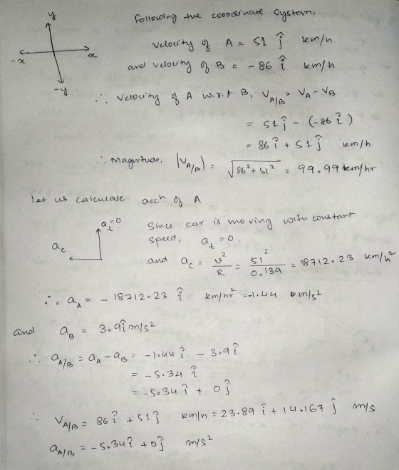 y coordinare ro . following the system, Velocity of A-S1 Î km/u v lovity of B2 – 86 - 86 i umn and 11 Neronity of A w.st B, V