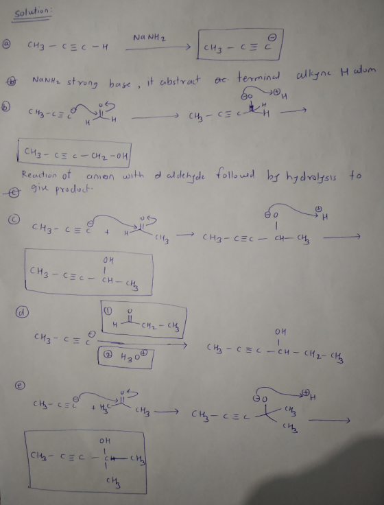 solution: NUNH 2 @ сиз - с ЕС - Н сна - с с alkyne Hatum 6 с.: і NaNha strong base, it abstract ac terminal bo ® - сан с - се