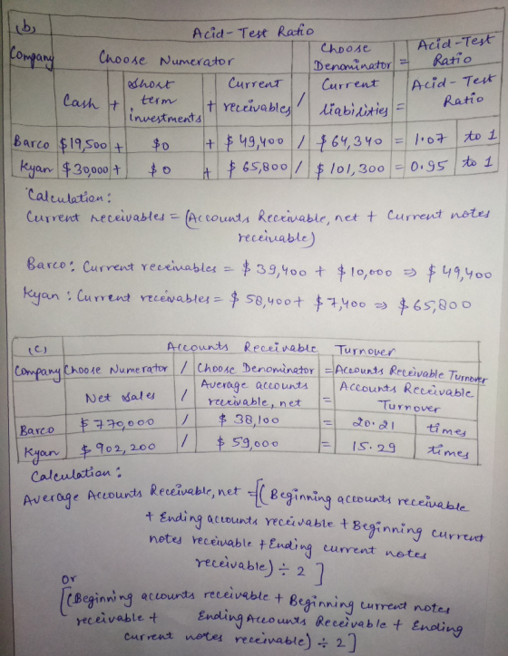 lib, Company shost Acid- Test Ratio Choose Acid-Test Choose Numerator Denominator Ratio Current , Current rent Acid - Test Ca