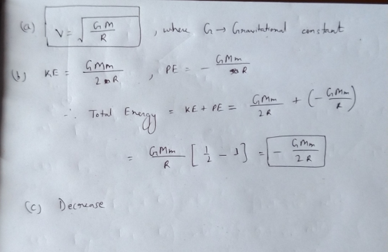 PEGM Total Energy - ke+pE= 2 R c Decnse