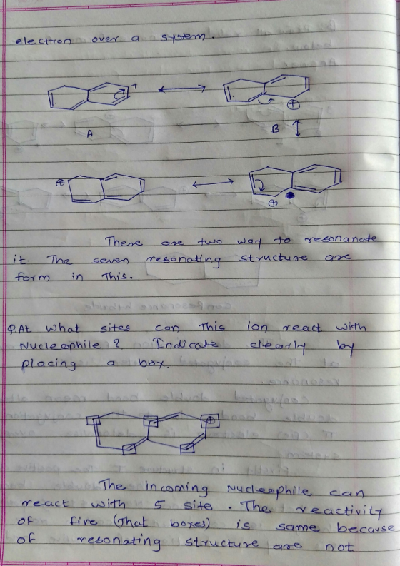 electron in over a system. - it. form There seven this. are two way to resonanate resonating structure are The in shirdi LO.A