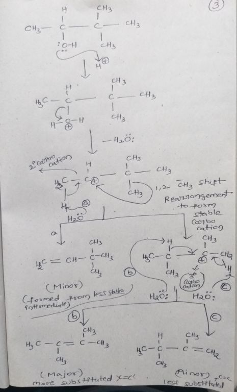 CH3 CH C CH3 0-H CH 3 C Hao: 2Cabo Kartion CH3 CH3 1, CH shipt CH3 Reaitongement to posr stasle Canbo Cation CH3 H2O CH3 H C-