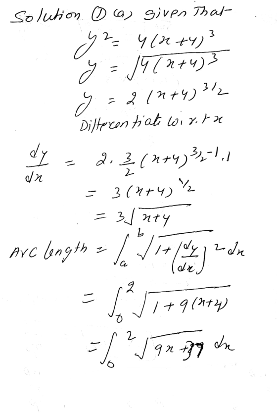 solution 0 cas given that y = 4 (2+4)3 y = /4(2+4)3 y = 211+4362 Differentiate wirra dy - do 1 (1+y)34-1,1 = 3(174) V2 = 3/nt