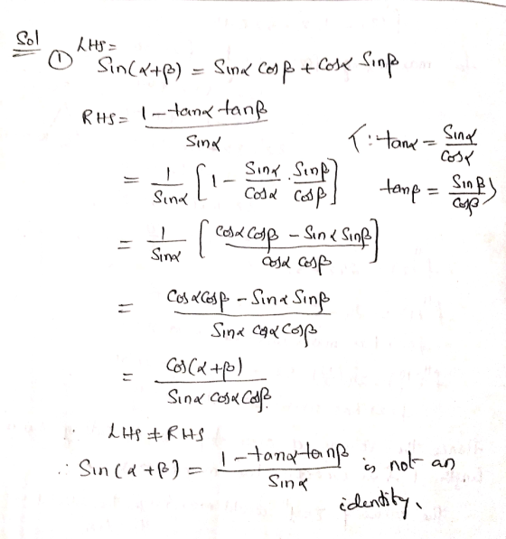 Sol Sinlu+p) = Sun Ce) pCo RHS tan tanp tonSin Cox SinK Sin Sinp Cod Cep Sin Co Cof Sin< Sio Cep Sina CosGpSin Sinp Sna ca Ca