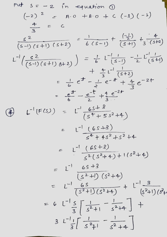 put 2 in equation ④ + 80 + C (-3) ( -1) 2 (-2) . 쓸 C 3 (51) (s + I) (s +2) LI (3-1) (s +) 6+2) . + 43 3 # 中 (Sty + -2라 ㅎ e 놓으