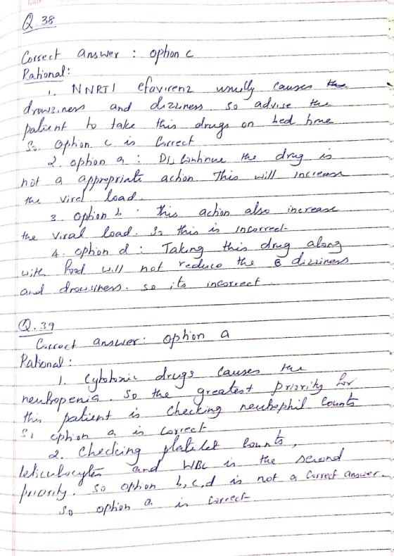 38 Corsect answe Rahional: ophon efaysen ly anddznes NNRT Causes adde Led bae pabant to take ophin ophon appreprial achonhii
