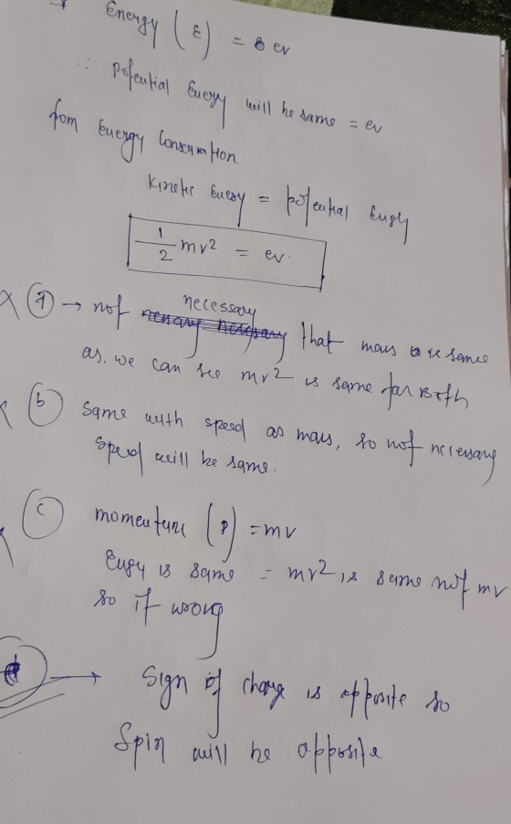 I Energy (E) = Ber pofential Every will he same = eu fom Energy consumaton Kineker Eursy = polental Engly mv2 = ev. nof renan