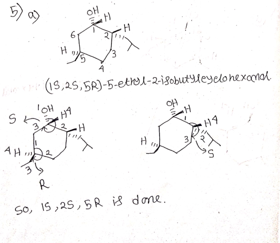 Α 5R)-5-ethyl-2-isobutlleyclohexanol. OH Shah OH HA AUD AHOR done. So, 15, 25, 5R is