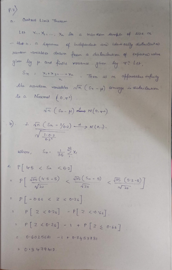 Pod a centreal Limit Thorem Let X, X ., o le a random sample of size in - that in a sequence of independent and identically d