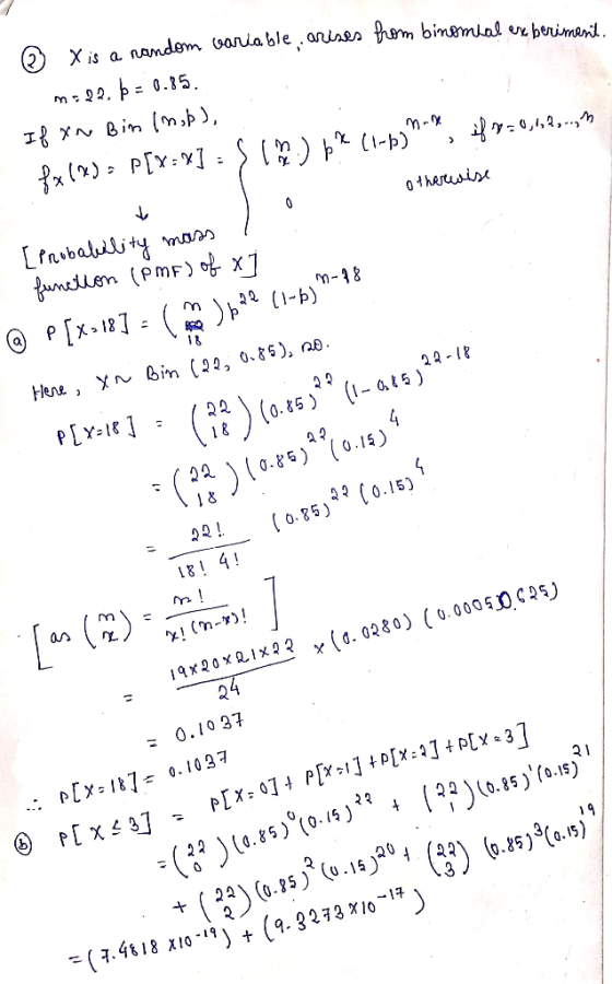 X is a namdem oarla ble. aniaes hm binsmlal er beimeni m22.p0.15 Lfasbabuliy 0 0therusis maas P[x.1-( ) (1-b) M-18 Hene, bin