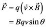 F =qlixB)
= Bqvsin 0