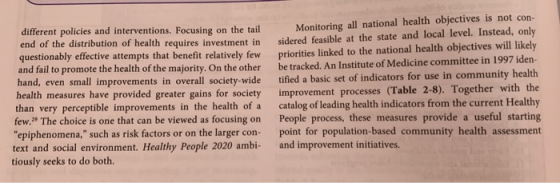 different policies and interventions. Focusing on the tail end of the distribution of health requires investment in questiona