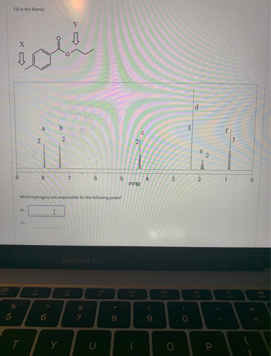 Fill in the Blanks Which hydrogens are responsible for the following