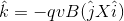 \hat k=-qvB(\hat jX\hat i)