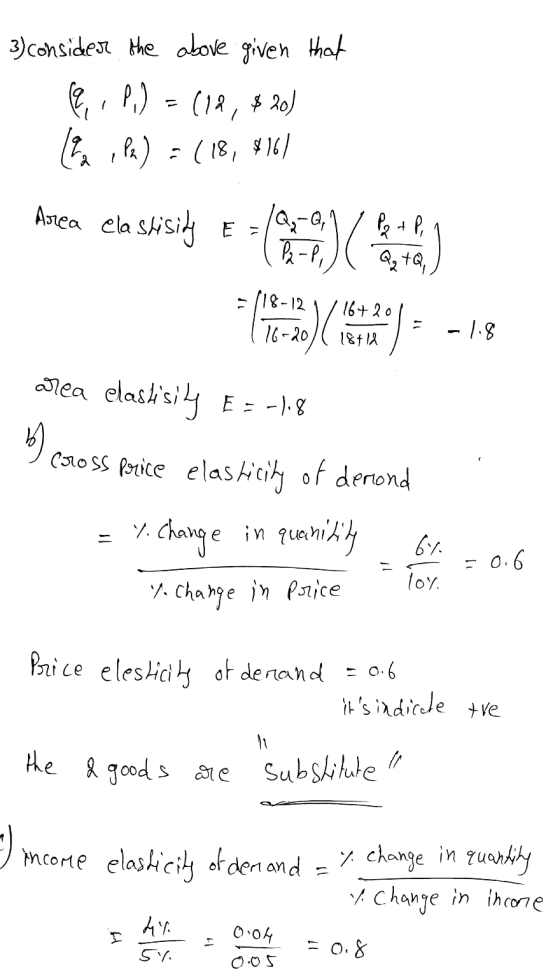 3) consider the above given that , , P.) = (18, * 2) la s Pa) = (18,8161 Avea elastiside E Com ho (7-2) (1672) = -118 crea el
