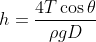 h = 4T cose pgD