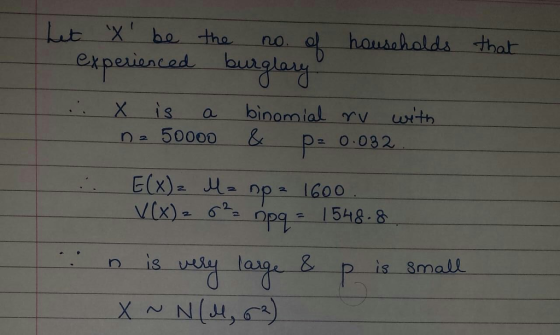 X ho thano. X 1s IS na 50000 a binomial urth D- 0032 E(x) op1600 X ~ N(山フべ)