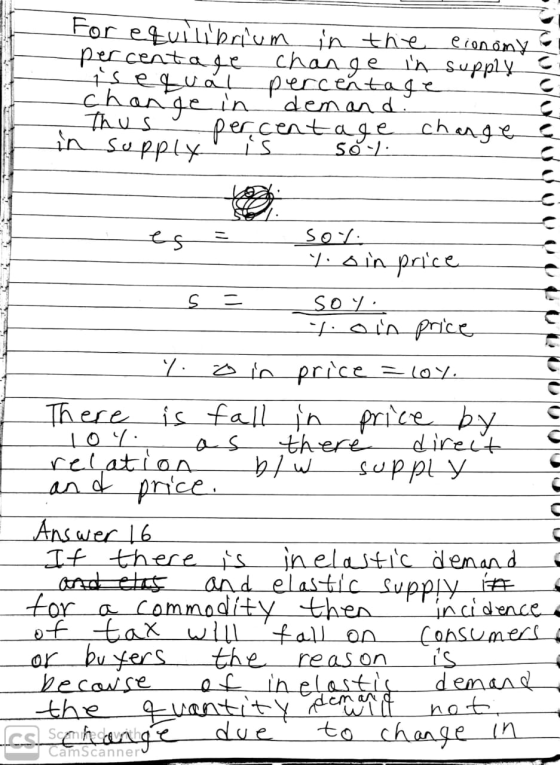 For equilibrium in the economy percentage change in supply is equal percentage chande in demand. Thus percentage change in su