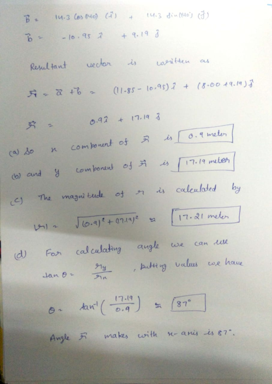 Reltaut uecon ftenau (a) do n component ofヌ冉| o.qmetn Themegni budh ot celeled by d Fo cal cuslatng augle we can sue 91 Stan