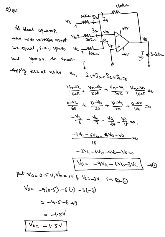 (foka 2) as roke me fol ideal op-amp, the no de voltage must v6 moka te n be equal, i.e., up=0 Ve I looke har but upcov, so u