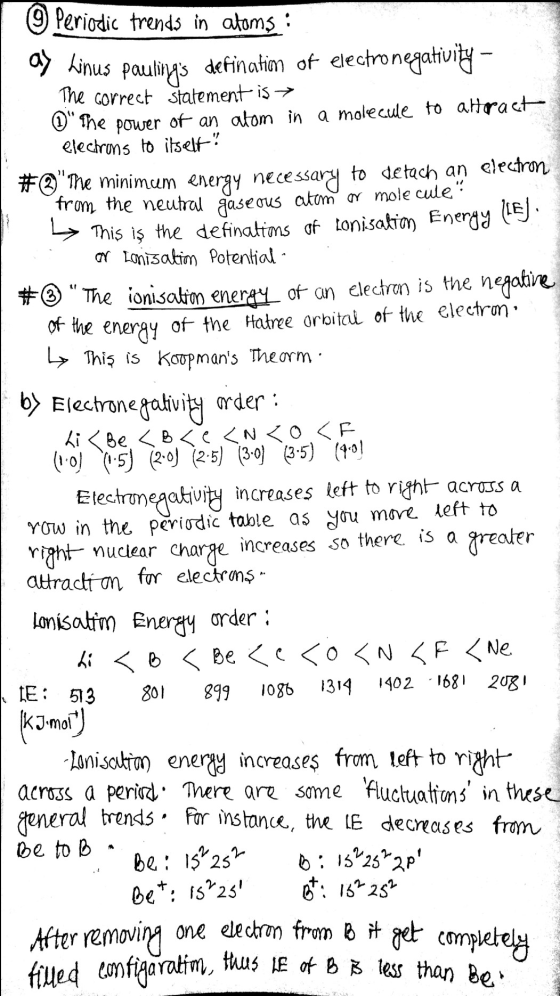 9 Periodic trends in atoms : as Linus paulinas defination of electronegativity - The correct statement is 7 U the power of a